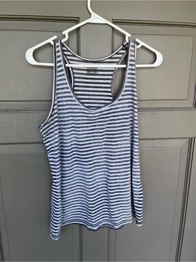 Converse All Star Women's Gray & White Striped Racerback Tank